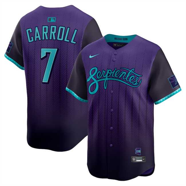 Men%27s Arizona Diamondbacks #7 Corbin Carroll Purple 2025 City Connect Limited Stitched Jersey Dzhi